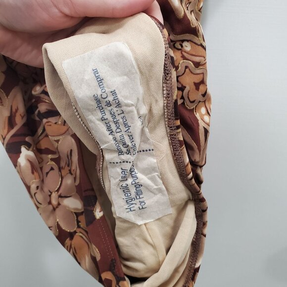 Newport News Womens Vintage Brown Tropical Halter Neck One Piece Swimsuit NWT 10 - Picture 4 of 7